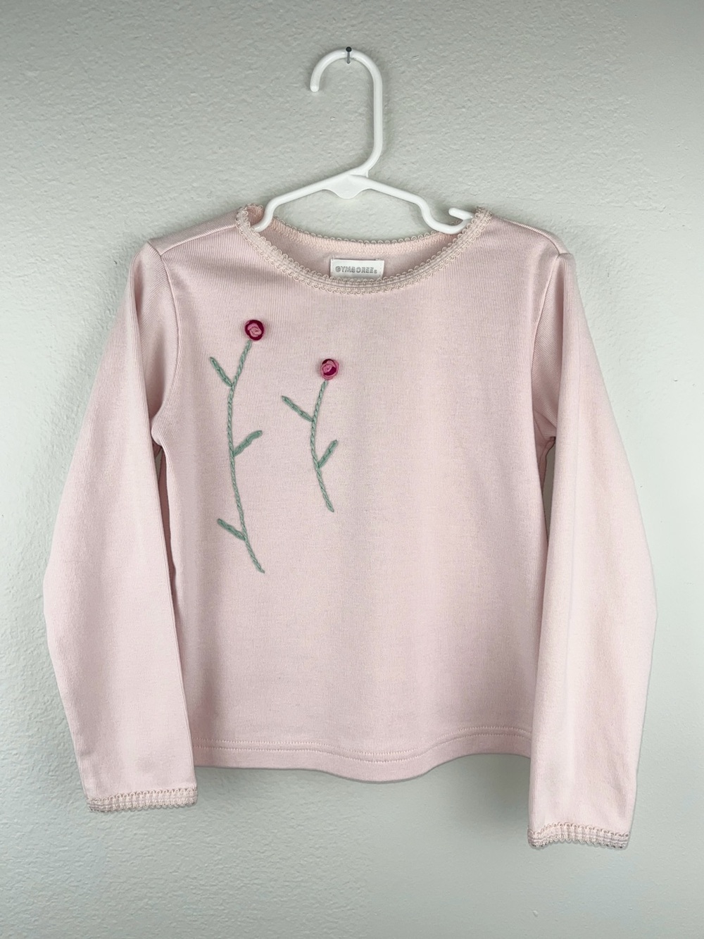 Gymboree 1999 Long Stem Roses Winter Romance Embroidered Kids Shirt 5-6 Year